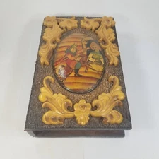 Wooden Handmade Keepsake Box Jewelry Book Vintage Ornate Fake Book Nordic Decor