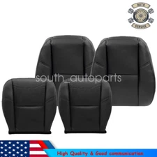 For 07-14 Cadillac Escalade Front Driver Passenger PERF Leather Seat Cover BLK