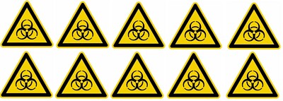 10x Schild Warnzeichen ''Warnung vor Biogefährdung'' Kunstoffplatte ISO 7010 20cm