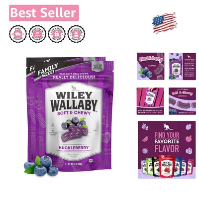 Indulge in 24 Oz of Vegan Huckleberry Licorice Twists - Sweet with Less Sugar