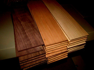 MULTIPAK (9) KILN DRIED SANDED THIN WALNUT, CHERRY, & MAPLE 12'' X 4'' X 3/4''