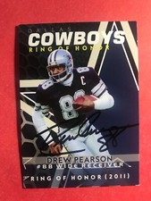 SIGNED DREW PEARSON DALLAS COWBOYS RING OF HONOR FOOTBALL CARD HOF - RARE