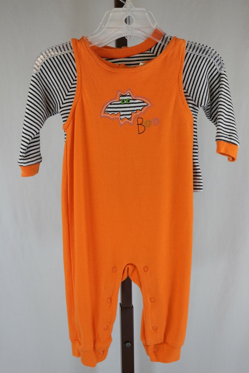 Unisex Baby Piece Orange Black Halloween Jumpsuit T-Shirt Outfit