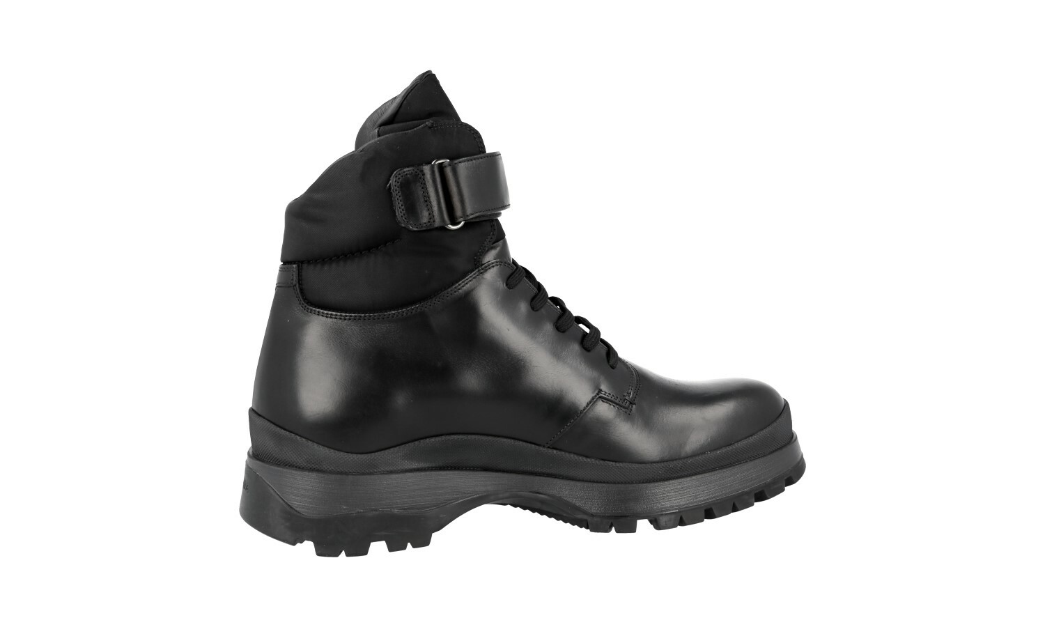 AUTH LUXURY PRADA HALF-BOOT SHOES 4T3035 BLACK LEATHER NEW image 6