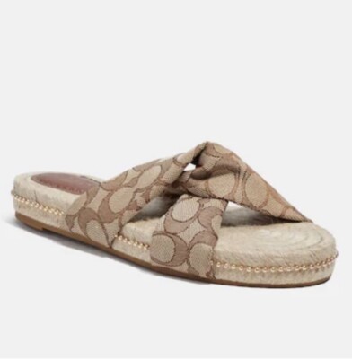 Coach Charli Espadrille Signature Jacquard Slides Slip-On Size 11 | eBay