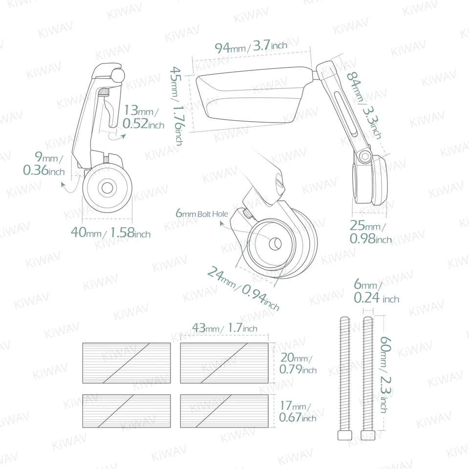 Espejos retrovisores de extremo de barra LEAP negro aluminio elegante ajustable barra hueca de 1" se adapta a Yamaha Foto 2 de 4