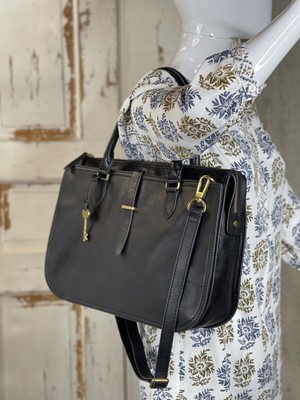 BLACK Leather Tote Bag 