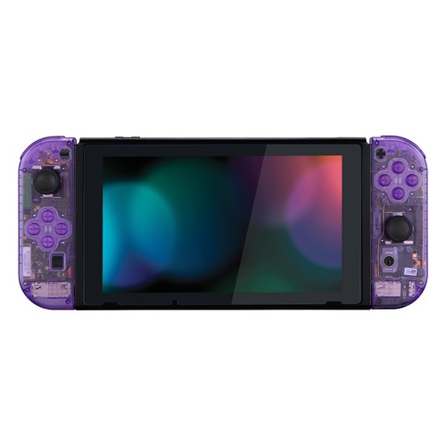 Clear Atomic Purple Full Set Housing Shell Case With Buttons for Nintendo Switch - Picture 8 of 12