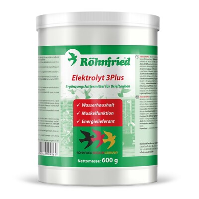 Röhnfried Elektrolyt 3 Plus 600g - Elektrolyte für Tauben und Vögel