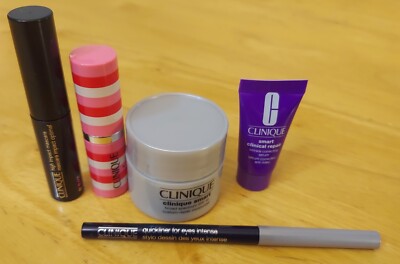 Clinique High Impact Mascara/Eyeliner Black/Lip Stick/Smart SPF 15/Repair  5pc