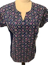 Cherokee Studio Scrub Top Navy With Stretch Sides Small