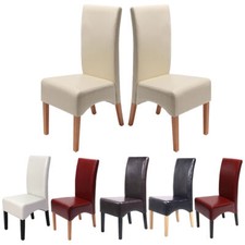 2er-Set Esszimmerstuhl Latina, Lehnstuhl Stuhl, beschichtetes Leder