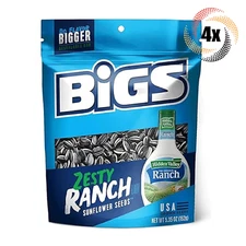 4x Bags Bigs Hidden Valley Zesty Ranch Flavor Sunflower Seed Bags | 5.35oz