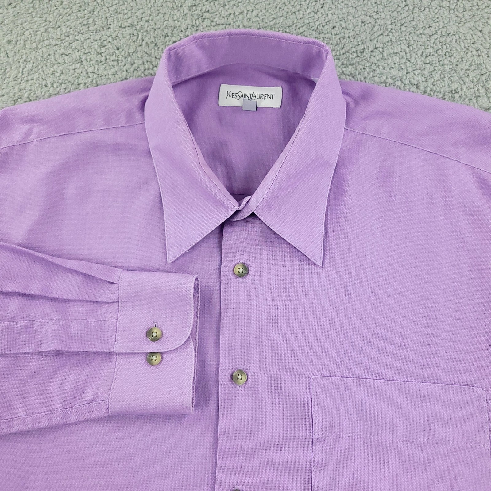 Yves Saint Laurent camicia uomo 17 1 2 XL viola YSL vintage anni 80 90
