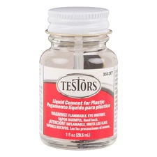 Testors 3502XT Liquid Cement for Plastic with Brush On Lid 1oz  - US Fast Ship
