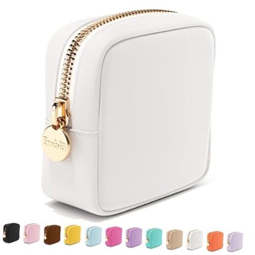 Makeup Bag Travel Cosmetic Bag, Toiletry Bag, Cute Makeup White Mini-image