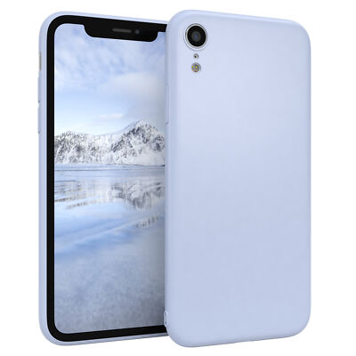 für Apple iPhone XR Hülle Soft Case Silikon Cover Schutz Tasche Matt Hellblau
