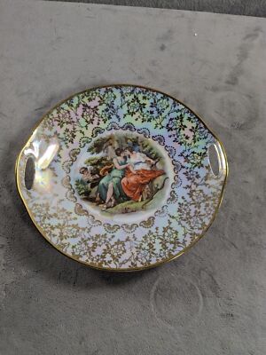 Vintage 22K Gold Jager Eisenberg Small Handled Serving Platter 9.5''