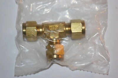 3/8" Tube OD Brass Union Tee Connector Fitting SSP DuoLok IBD6UT - Image 1 of 3