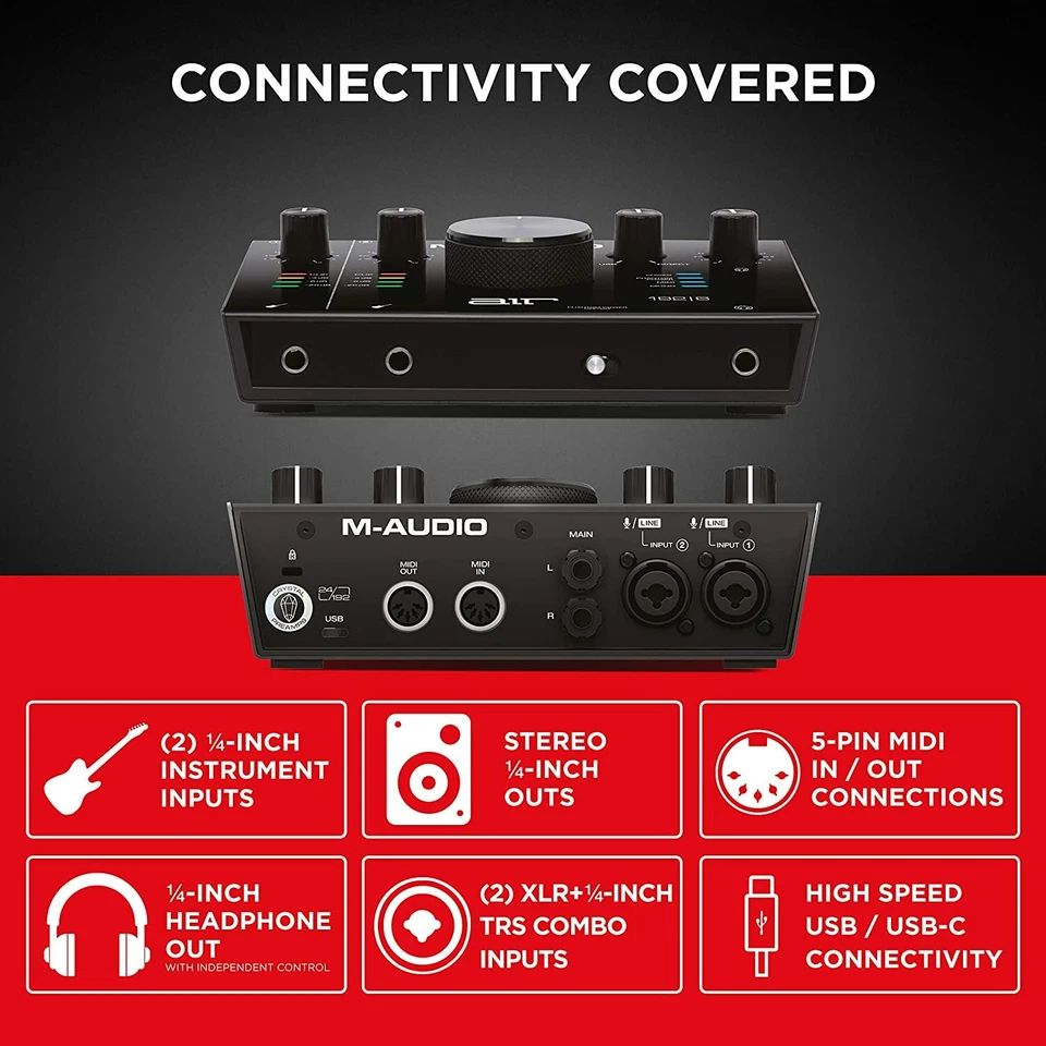 M-AUDIO AIR 192 6 INTERFACCIA AUDIO MIDI USB 2 IN / 2 OUT CON 2 INGRESSI PER MIC - Immagine 4 di 4