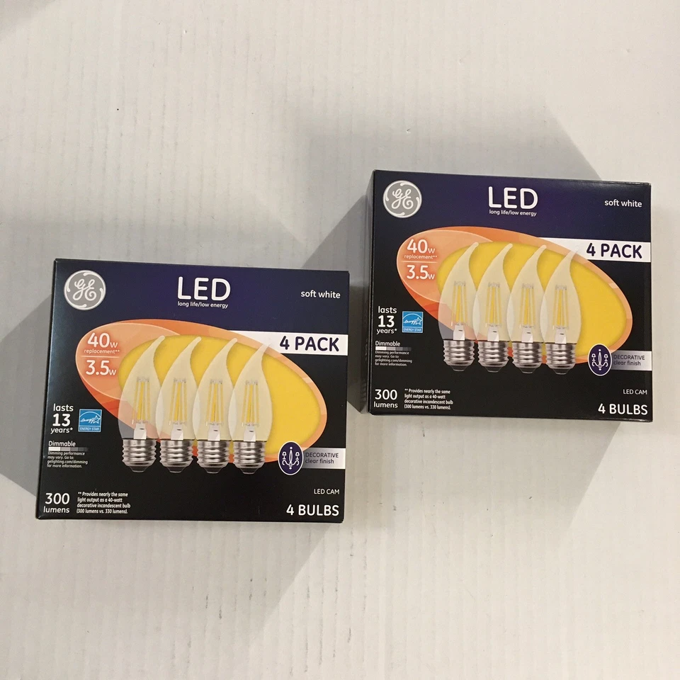 2 x 4 (8) GE LED Soft White Light Bulbs ~ 300 Lumens ~ 40w with 3.5w Energy Use! - Image 2 of 4