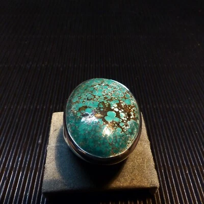 Ring Gr. 67, Silber 925 mit einem Türkis Cabochon aus Tibet - Bild 1 von 4