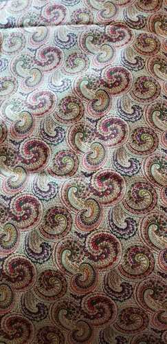 Mustard Paisley Fresco Screen print Fabric Material 2 yds