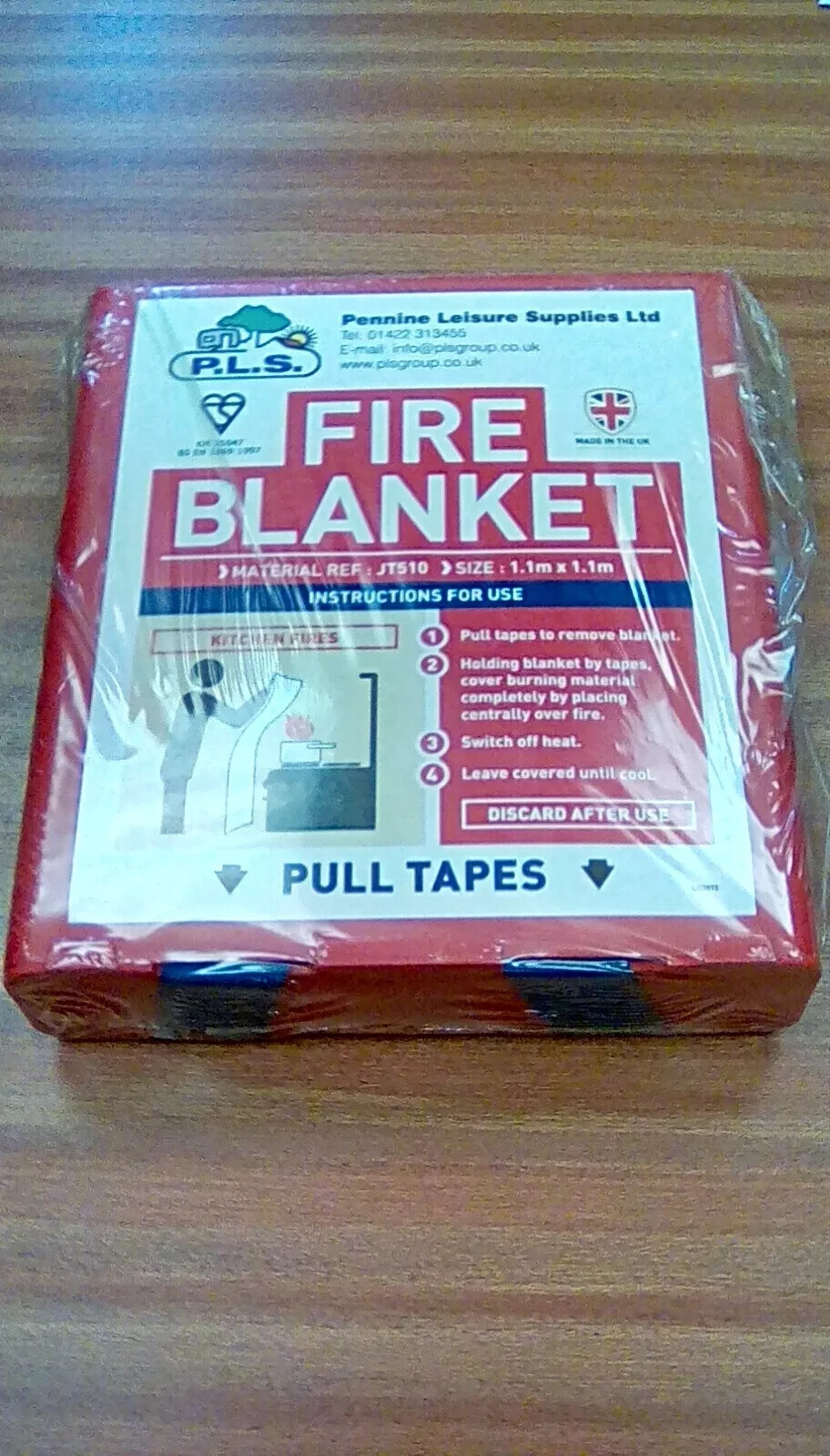 Fire Blanket 1.1m x 1.1m JT510 FBJT1111 Caravan Motorhome Boat Kitchen