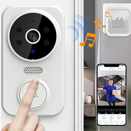 WiFi Wireless Video Doorbell with Chime 2-Way Audio Night Vision(White) - Afbeelding 3 van 10
