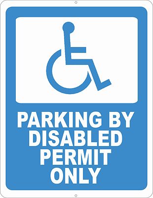 Parking by Disabled Permit Only Sign. Size Options. Save Spaces for Handicapped