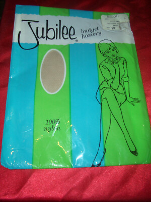 Echte Vintage US Mesh Nylonstrümpfe Nylons Gr. 10 taupe Jubilee Stockings OVP