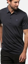 NWT Travis Mathew The Zinna Slub Dark Indigo Blue Golf Polo Shirt Mens XXL