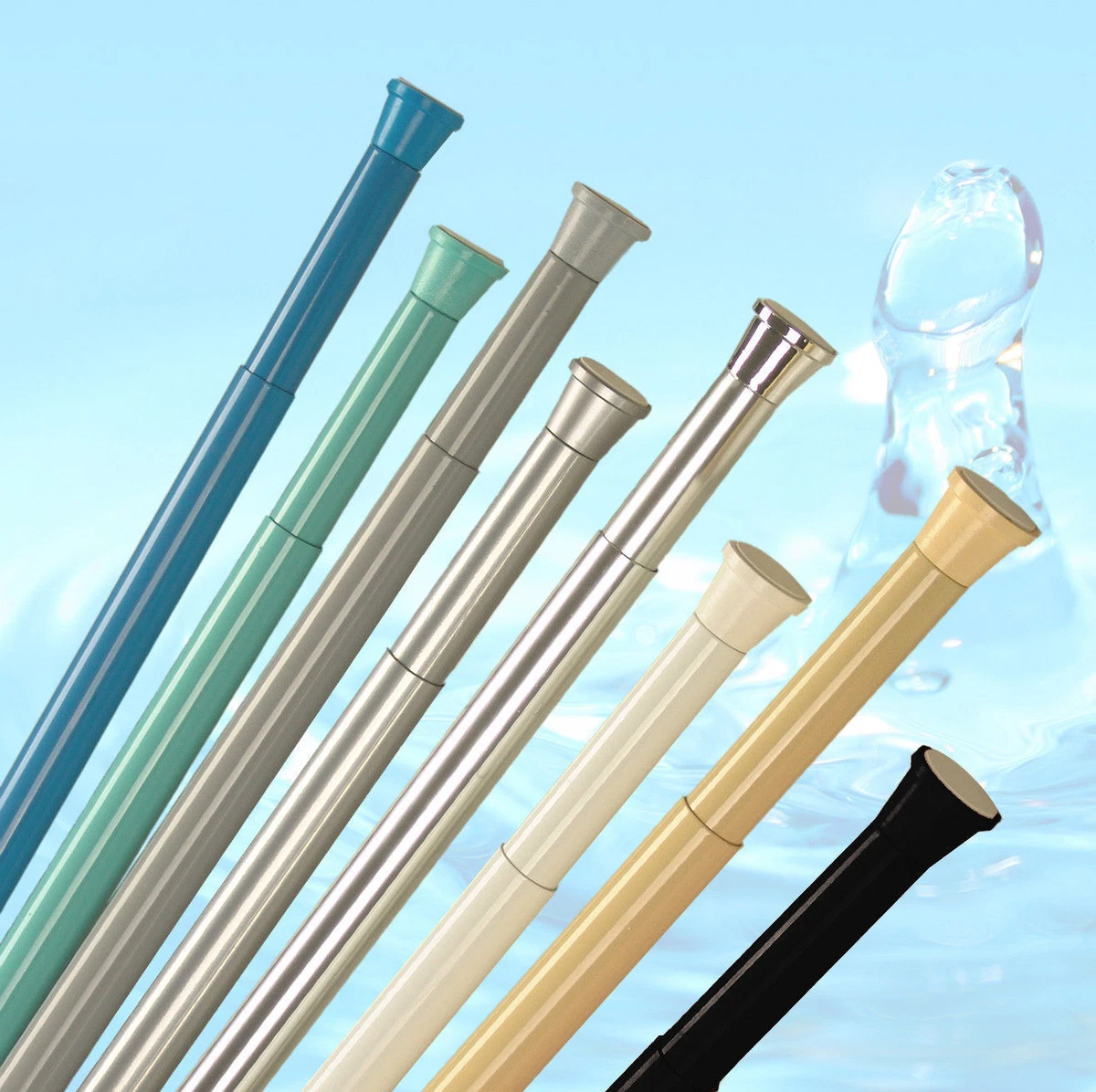 Barra de Ducha Extensible 110-200 cm, Barra Cortina Aluminio Blanca Ajustable para Baño, sin Perforación, Resistente y Multifuncional Barra de Ducha Extensible 110-200 cm, Barra Cortina Aluminio Blanca Ajustable para Baño, sin Perforación, Resistente y Multifuncional