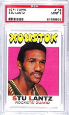 1971 1972 Topps #108 Stu Lantz Houston Rockets Basketball Card PSA 9 MINT 45059