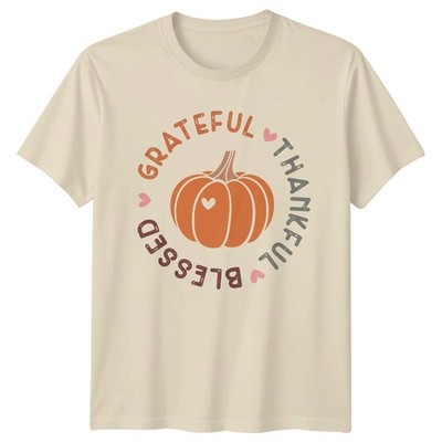 Grateful Thankful Blessed T-Shirt Pumpkin Herbst Ernte