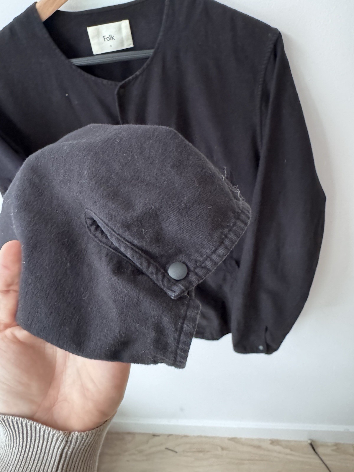 Folk Women's Black Button Snap Basic Jacket Short… - image 3