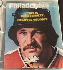 DAVE THE HAMMER SCHULTZ PHILADELPHIA FLYERS UNSIGNED BROAD STREET BULLIES 8X10