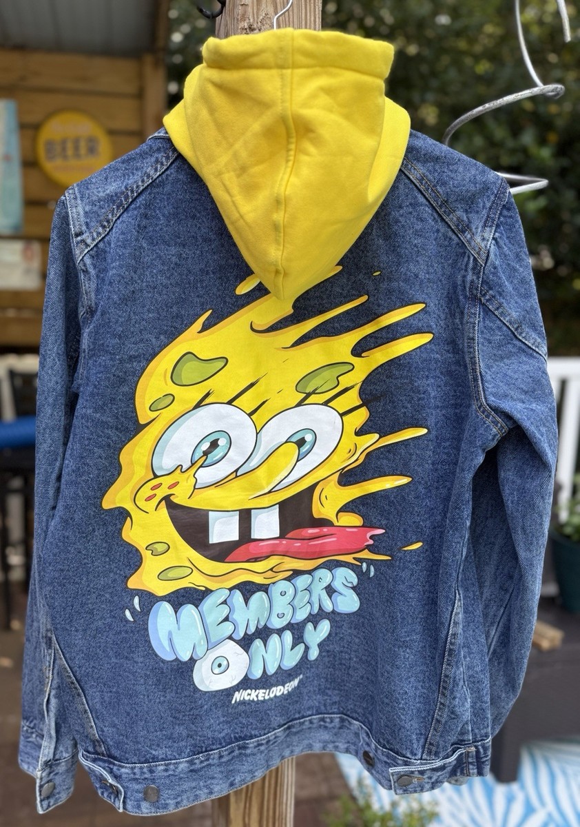 Members Only X Nickelodeon Jacket Men's Blue Spongebob Denim