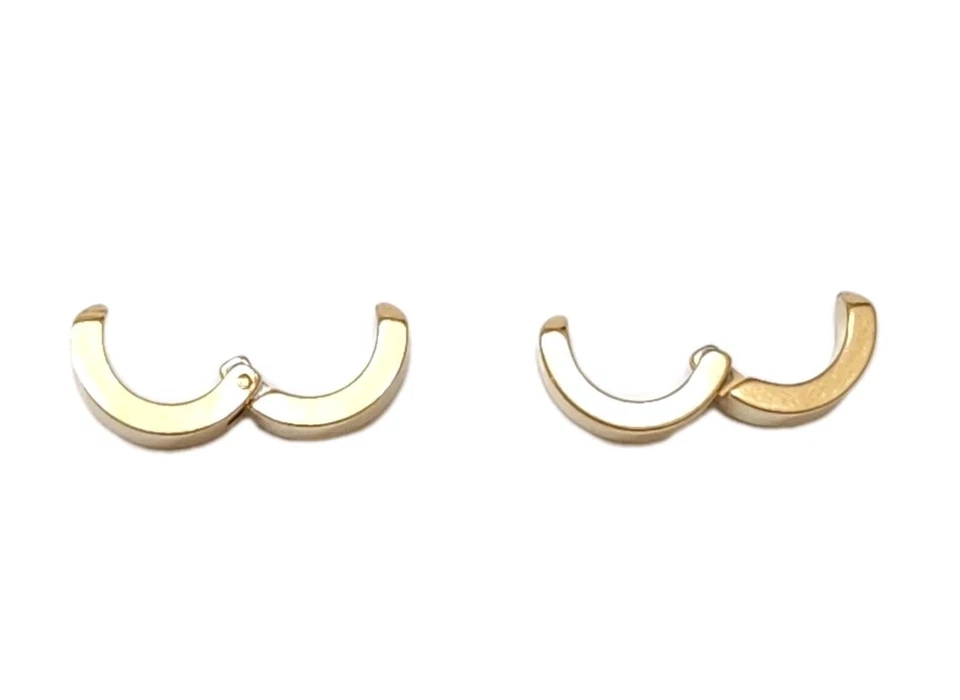 Men's or Womens Gold Titanium Non-Pierced Clip On Thick Small Hoop Pair Earrings - Image 2 of 3