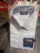 TESCO VINTAGE 1970S / 1980S REGULAR FIT MENS STRIPEY SHIRT 15" COLLAR