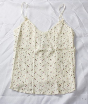 Cou Cou Women's Cotton Pointelle The Long Cami ZG3 English Rose Medium NWT