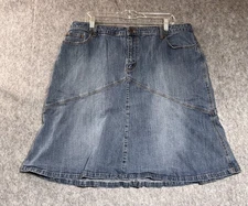 Venezia Denim Skirt Womens 18 Blue A Line Jean Stretch Pockets Casual Classic