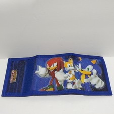Sonic The Hedgehog Wallet Boys Kids Trifold Blue Sega Money Holder Good Capacity
