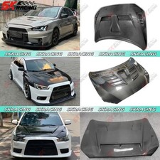 Unpaintedcarbon Fiber Front Hood Panels For Mitsubishi Lancer Evolution 2008-15