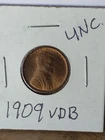 1909  VDB UNCIRCULATED  LINCOLN Wheat Cent **1909 VDB UNC***