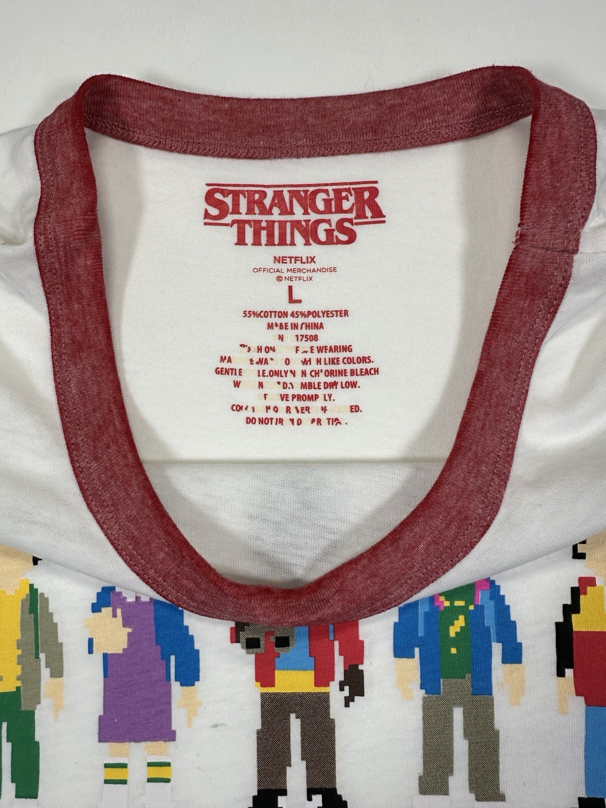 Stranger Things Pixel Characters Ringer T-Shirt W… - image 2