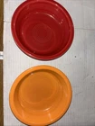 FIESTAWARE Fiesta - 1 Yellow 1 Red  7" Cereal Soup Bowls Homer Laughlin Set Of 2