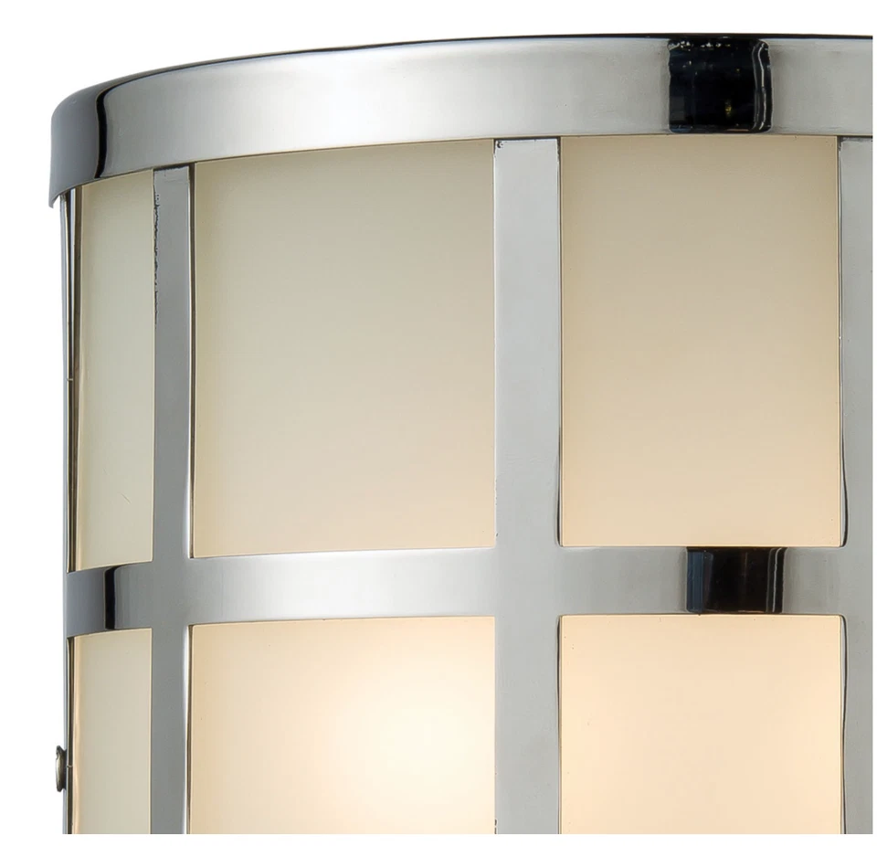 Aplique de pared con aro para exteriores de 8 pulgadas de ancho Elk Home, moderno, plateado Foto 2 de 4