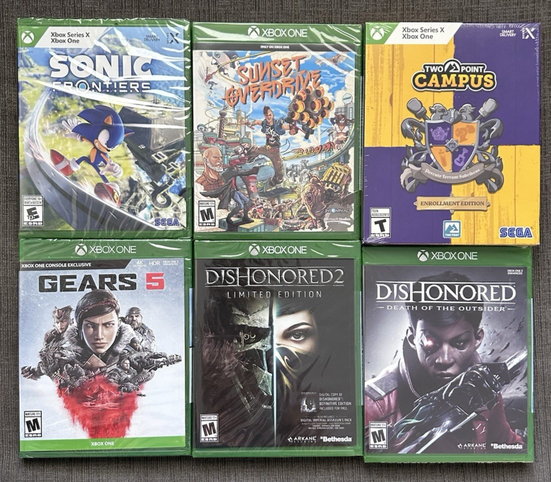 Sonic Frontiers + Sunset Overdrive + Two Point Campus Xbox One Lote x6 SELLADO NUEVO