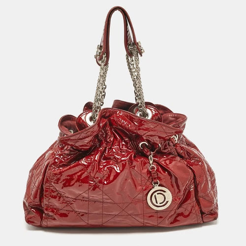 Sac fourre tout Le Trente en cuir verni rouge Dior